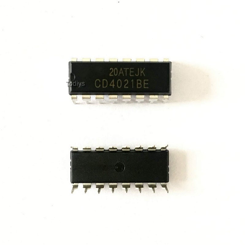 Todiys New 10Pcs for CD4021B CD4021BE HEF4021BP HCF4021BE DIP-16 CMOS 8-Stage Static Shift Register IC CD4021